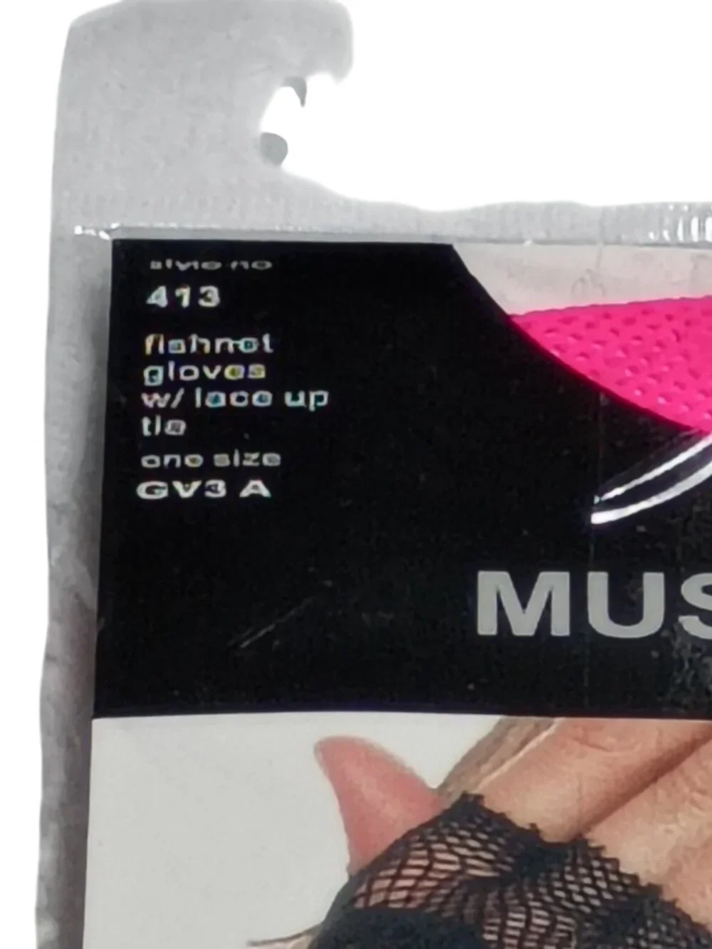 Music Legs 413 Fishnet Fingerless Gloves Lace Up One Size Pink Nylon
